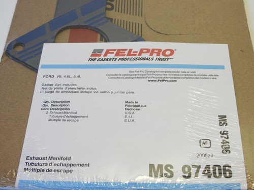 Fel-pro MS97406 Exhaust Manifold Gasket Set For 2004-2010 Ford 4.6L 5.4L-V8 - Picture 2 of 3