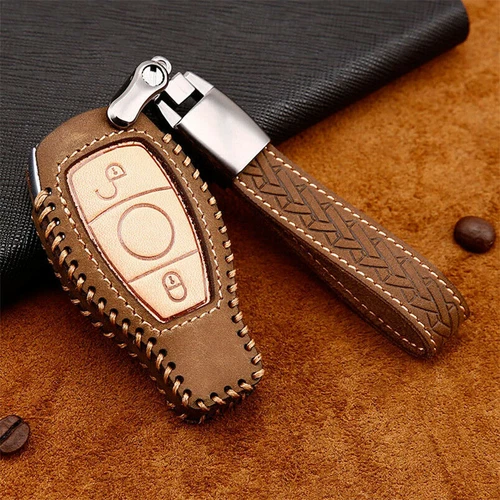 For Mercedes Benz 2 3 Button Leather Smart Key Fob Shell Bag Case Cover Holder - Bild 17 von 30