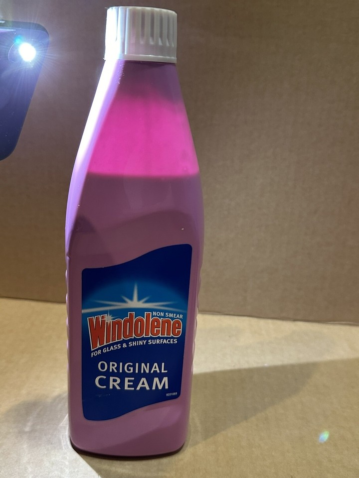 WINDOLENE ORIGINAL CREAM PINK GLASS WINDOW CLEANER 500ml, used about 85