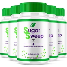 (5 Pack) Sugar Sweep Blood Support Supplement, SugarSweep Pills (300 Capsules)