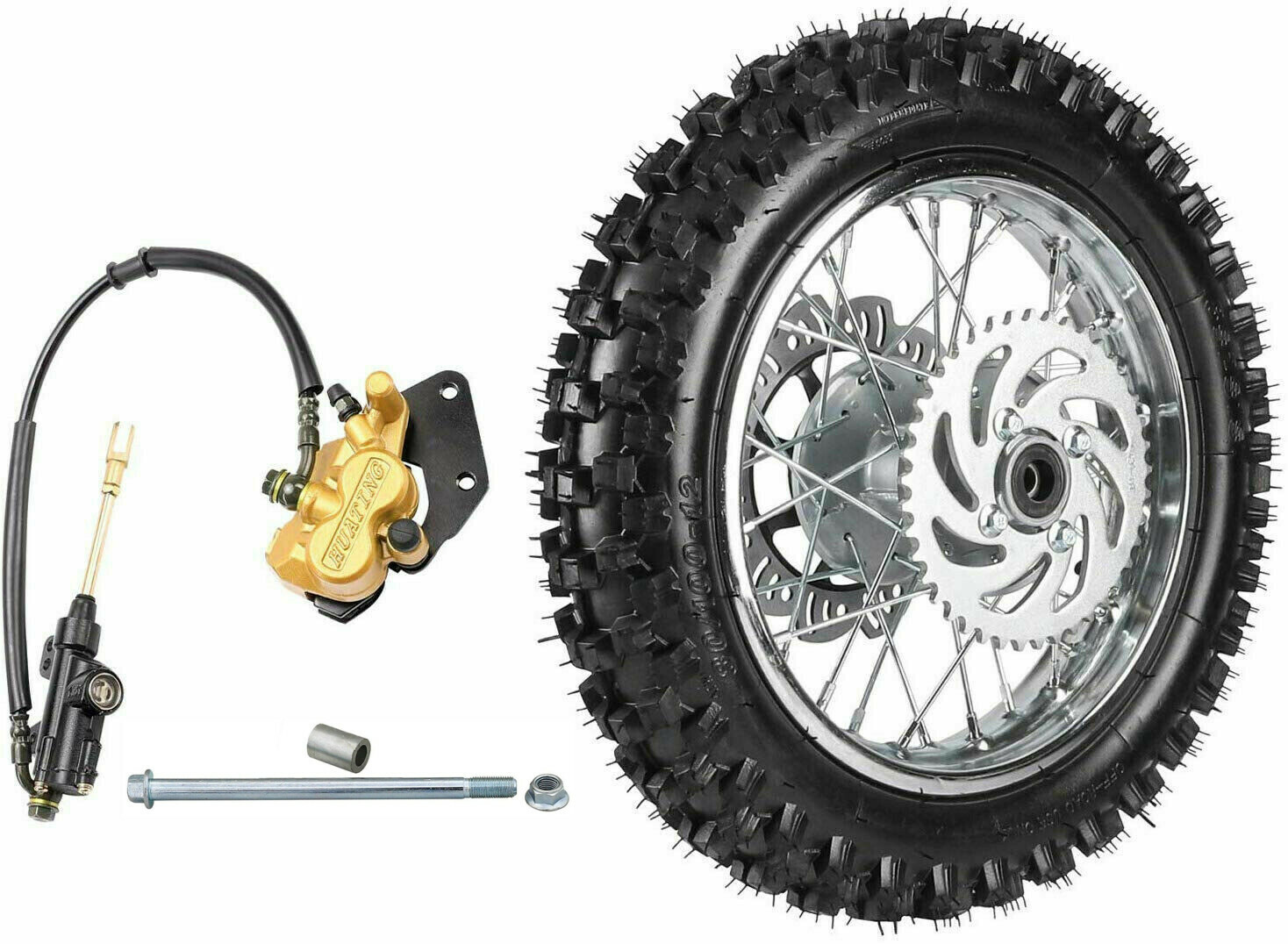 12 Inch Rear Wheel Tire Rim with Brake Caliper for CRF70 50-125cc