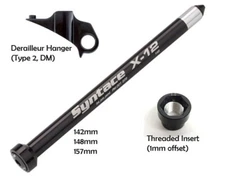 Syntace X-12 Rear 12mm Thru Axle (142mm, 157mm), Der. Hanger, Insert