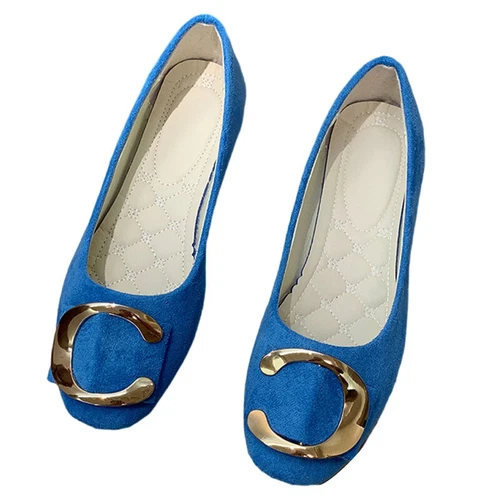 Women Flats Slip On Flat Shoes Formal Ladies Square Toe Classic Pumps Buckle - Bild 52 von 113