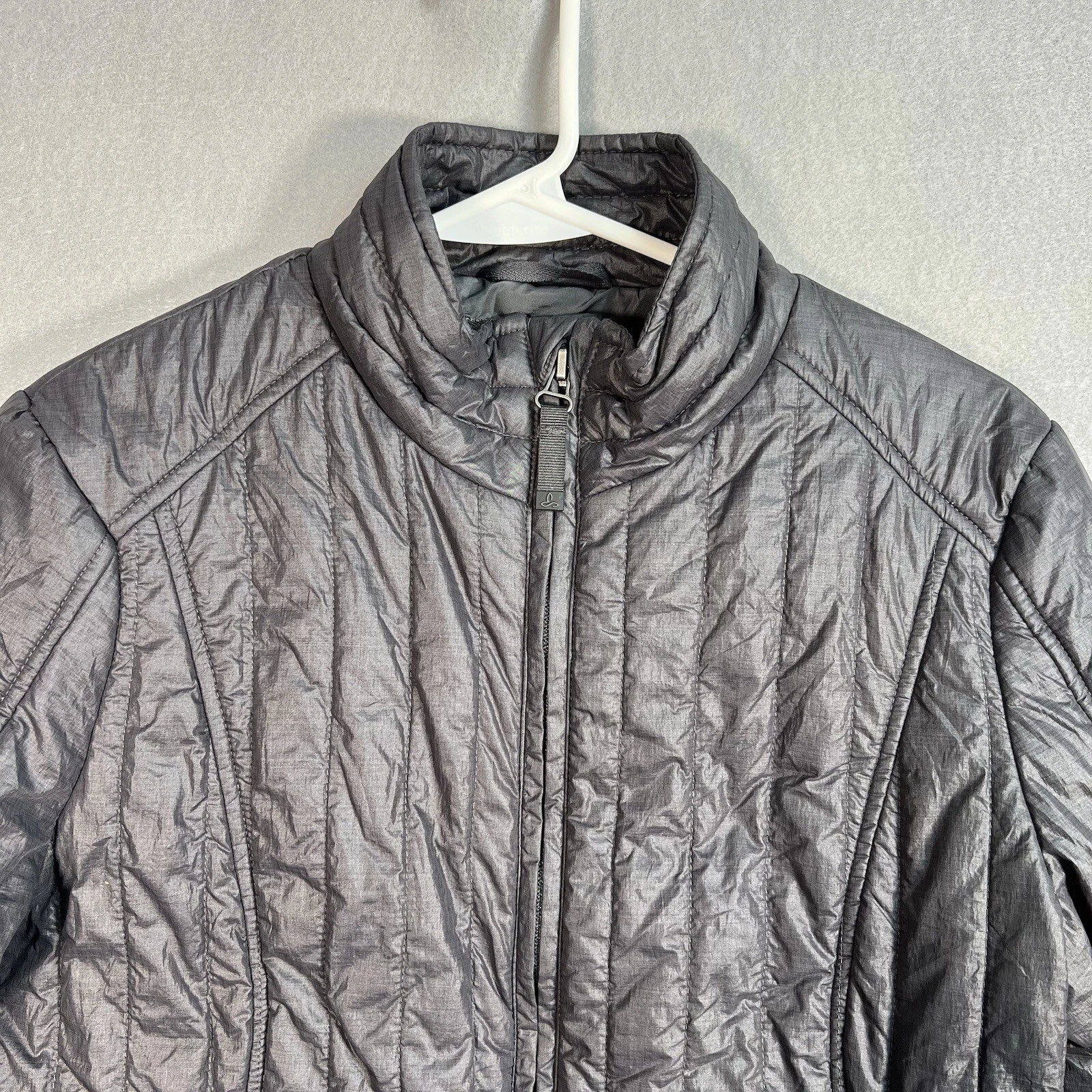 prana long sleeve full zip puffer outdoor pockets jacket