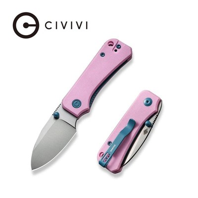 CIVC19068S10 CIVIVI Baby Banter Pink Satin Nitro-V Drop Point Blade G10 Handle B