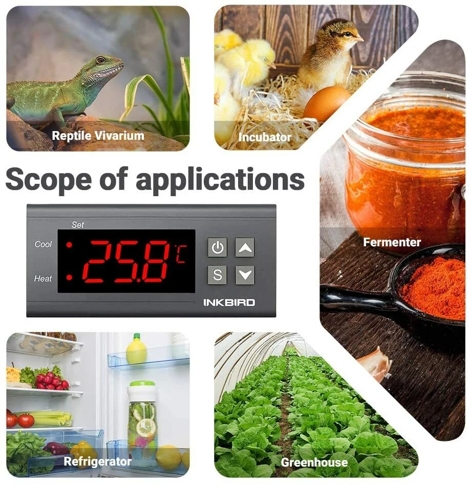 Controlador de Temperatura Inkbird Termostato 2 Relés Control Refrigeradores 1100W Foto 2 de 4