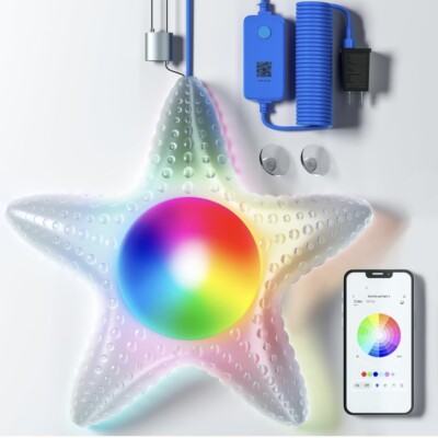 LED Pool Light Color Change Starfish, IP68 Waterproof With App Control, 10W RGB