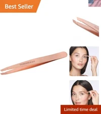 Compact Rose Gold Tweezers for Expert Brow Grooming – Stainless Steel Quality