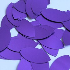 Navette Leaf Sequin 1.5" Violet Purple Matte Satin Shimmer Made in USA
