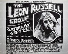 Leon Russell Concert Poster Nassau Coliseum 1972 Randy Tuten Signed