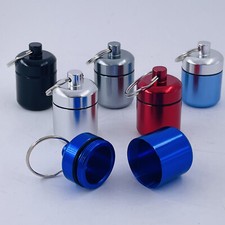 6pc/lot Waterproof Mini Portable Aluminium Pill Case Keychain Ear Plug container
