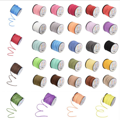 98 Yard/Rolle Kunstleder Kordel Leder Spitze Perlenstickerei Schnur Faden 3,0x1,4 mm