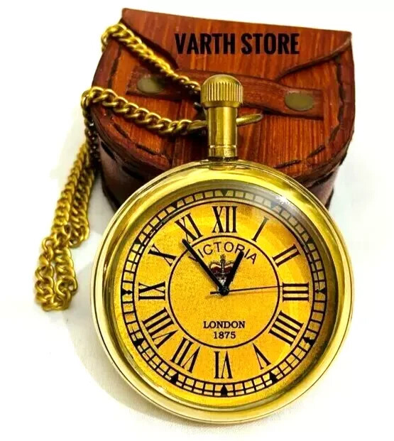 Mens Pocket Watches With Chain Steampunk Vintage Quartz Necklace