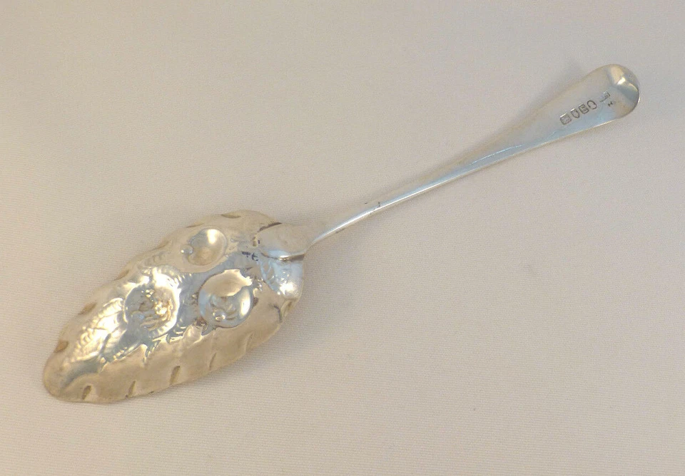 Cuchara para servir decorada georgiana 1800 Londres, Inglaterra esterlina 8 3/4" Foto 3 de 4