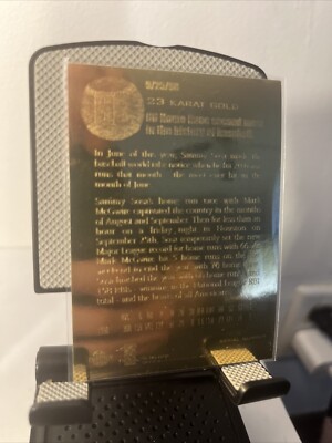 Sammy Sosa 23 Karat Gold card ! 66 9/25/1998 Promint | eBay