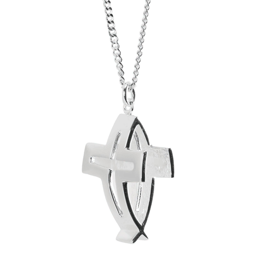Open Cross/Fish Silver Plate Chain 603799512626| eBay
