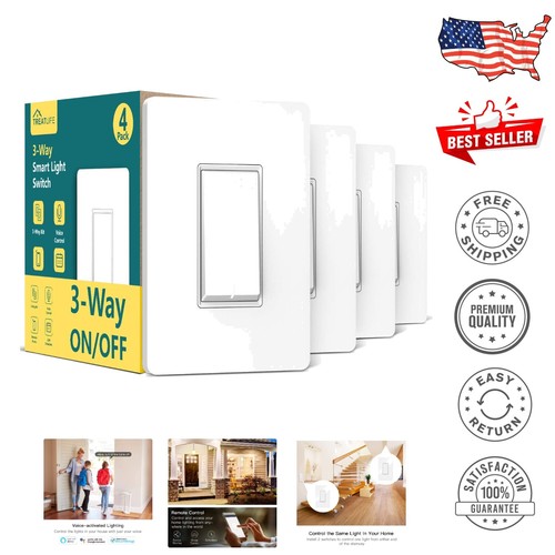 Compact 3-Way WiFi Light Switch Pack - Ideal for Smart Home Lighting