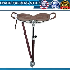 ODM Walking Seat Stick, Height Adjustable with Leather Sling Style Seat SP-0030