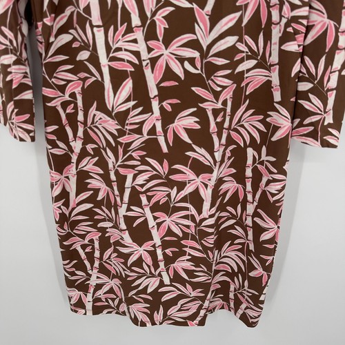 J. Mclaughlin Sophia Catalina Sheath Dress Womens Large Brown Pink Bamboo Print - Picture 4 of 12