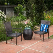 Orlando Outdoor 3 Piece Wicker Chat Set