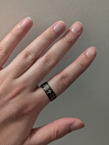New 1PC Stainless Steel Cross Rings Unisex Jesus Christ Scripture Religious Band - Picture 12 of 16