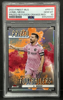 2023 Topps Finest MLS Miami Lionel Messi Orange Red Fusion SP Case