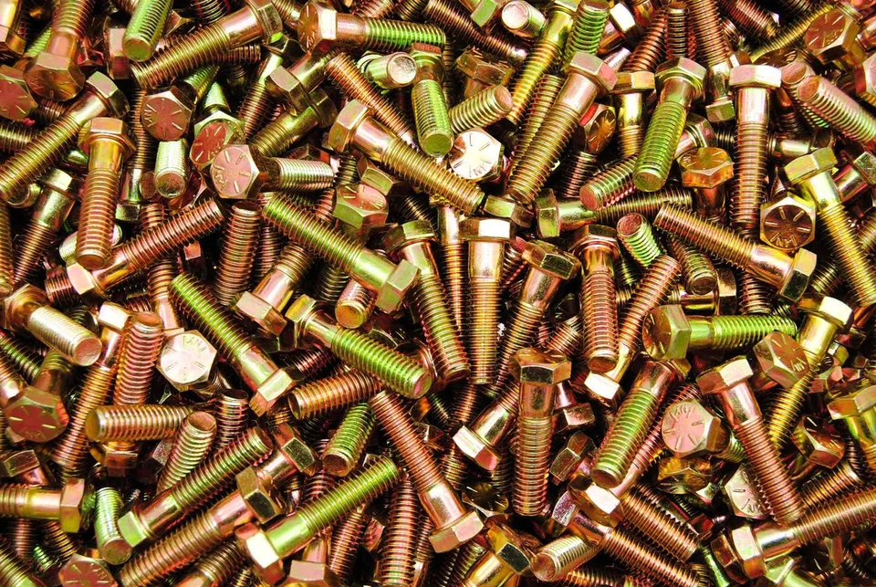 LEXAR INDUSTRIAL (125) Hex Head 3/8-16 x 1-1/2" Grade 8 Bolts Yellow Zinc Cap Screws