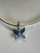 Charm Anhänger Schmetterling S925 hellblau d...