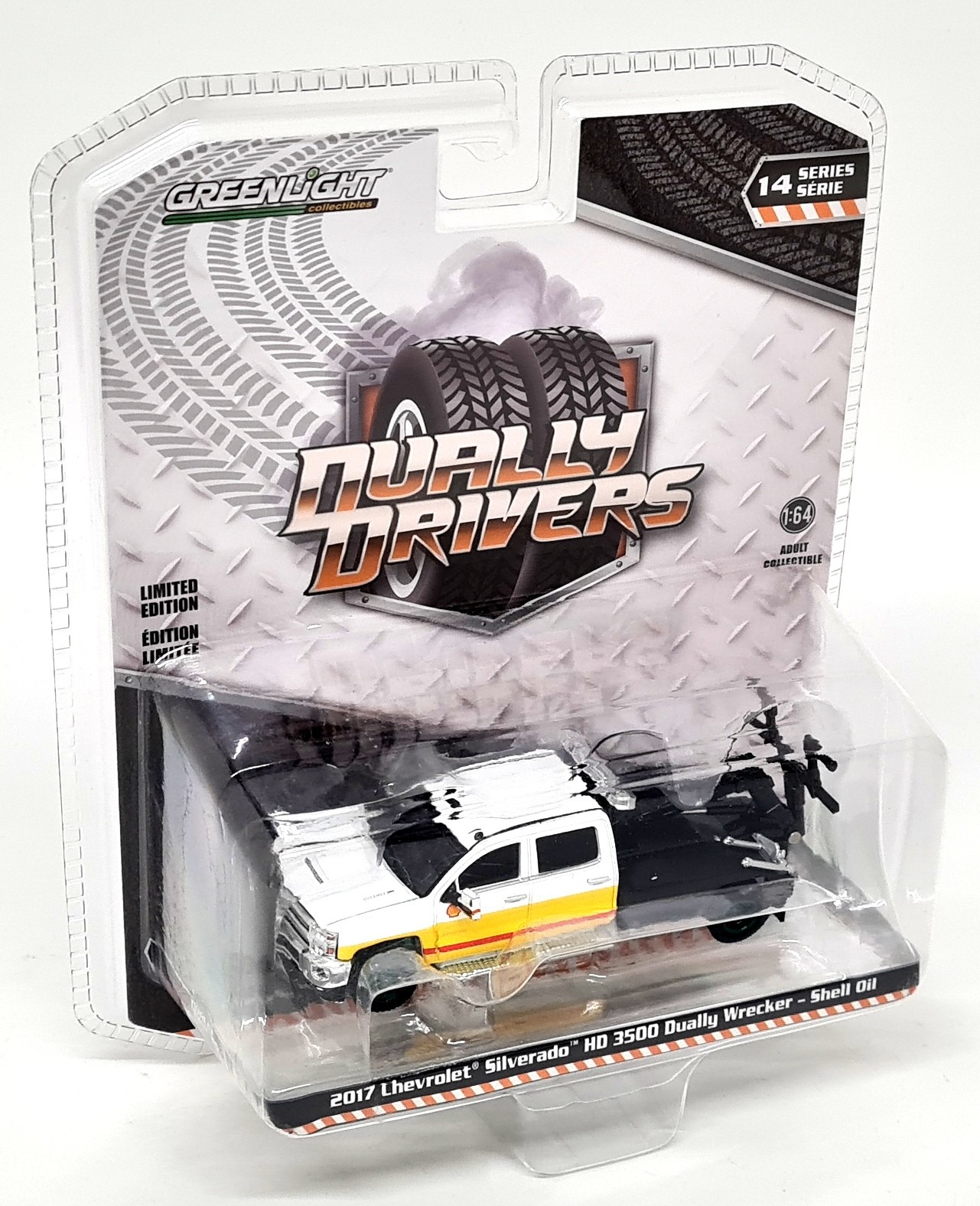 Greenlight 1/64 Chevrolet Silverado HD 3500 Dually Wrecker Shell 2017 Chase Car
