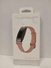 Platinum Genuine Leather Replacement Band Fitbit Inspire and Inspire HR, Pink