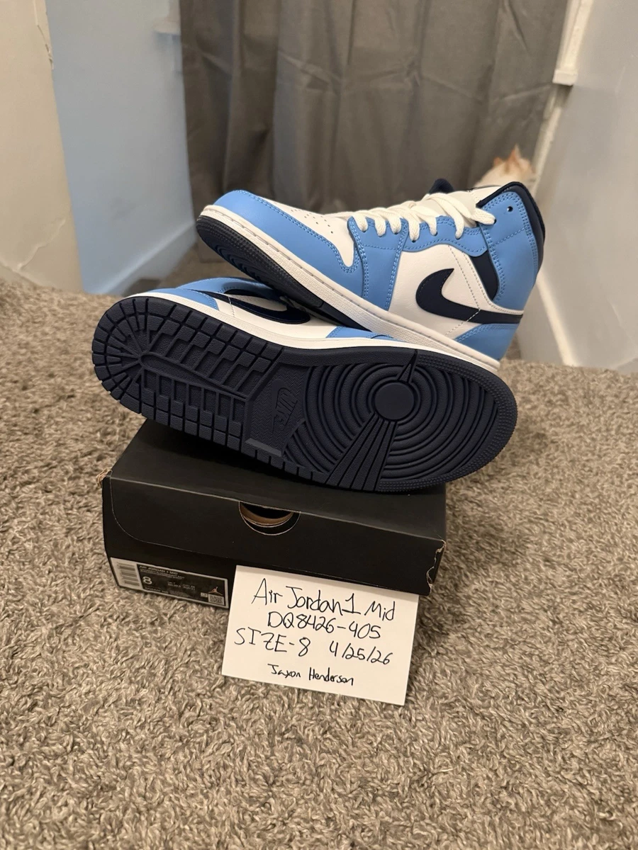 Jordan 1 Mid University Blue Black | eBay