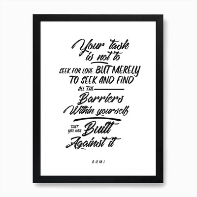 Dont Seek For Love 1 Art Print Framed Wall Art Poster Canvas Print Picture