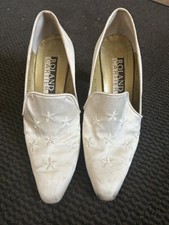 Vintage Roland Cartier Ivory Satin Braut Hochzeitsschuhe UK 6 EU39 Made in Spain