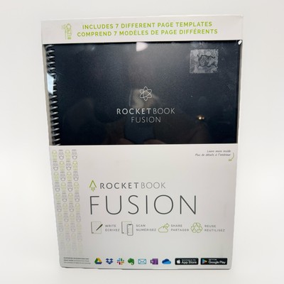 Fusion Rocketbook Smart Reusable Notebook With Pen Scan Reuse Microfiber Black