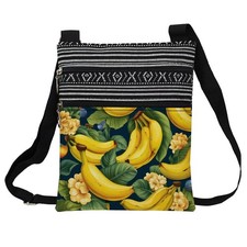Banana Messenger Bag Small Ethnic Pattern Printed Adjustable Strap Crossbody ...
