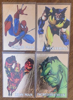 1998 Marvel Creators Collection Marvel Gold 1-4 Insert Set Wolverine Spider-Man 