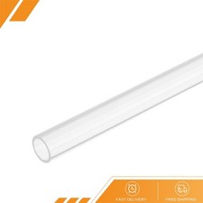 2 x Acrylic Pipe Rigid Round Plastic Clear Tube 7mm ID 9mm OD 305mm 12"