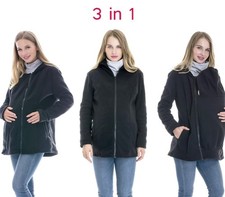 Seraphine Jacket Womens Large Blue 3 In 1 Hoodie Maternity Baby Wearing Nursing