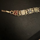 Vintage   Flexible Enameled  BRACELET -  9 shields or crests of France 7 1/4" — photo 6