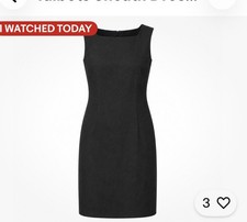 Talbots Linen Sheath Career Square Neck Black sleeveless Dress size 8