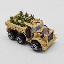 Micro Machines Military Troop Transport Truck Tan Desert Camo w Soldiers