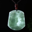 Certified Grade A Green 100% Natural Burma Jade Jadeite Pendant Money God C70012
