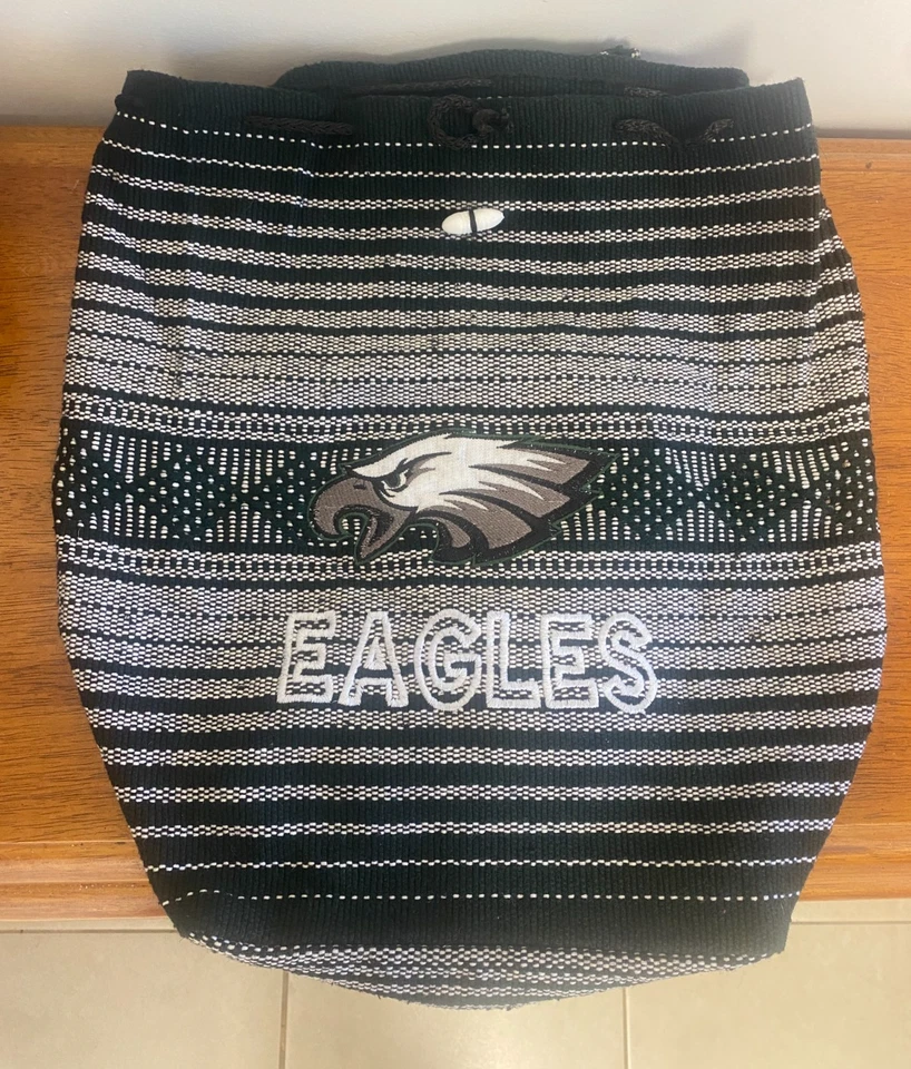 Philadelphia Eagles Knit Drawstring Bag – Tribal Design with Team Logo –Fan Gear - Image 2 of 4
