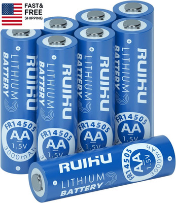 AA Batteries 8 Pack Lithium Iron Double a Batteries 1.5V 3000Mah Longer Lastin