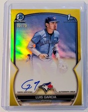 🔥2023 Bowman Chrome - Luis Garcia 1st Bowman Yellow Refractor Auto /75  #CPA-LG