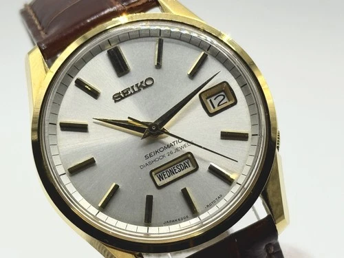 MINT Seiko Seikomatic Weekdater 6206-8040 Gold Plated vintage automatic watch