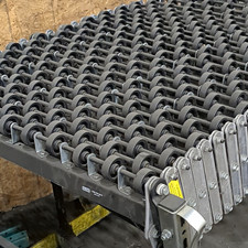 Uline H-4922 Expandable Skatewheel Conveyor Section Metal Frame Gray Wheels