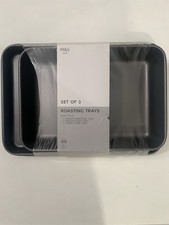 M&S Home 3 Pack Roasting Trays Set Non Stick, New New New