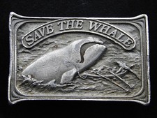 RH13137 VINTAGE 1976  SAVE THE WHALE  RIGHT WHALE COMMEMORATIVE BELT BUCKLE