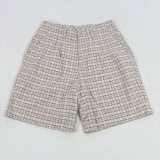 Vintage Womens Shorts Pastel Plaid High Waisted Pleated Preppy Cottage 90s